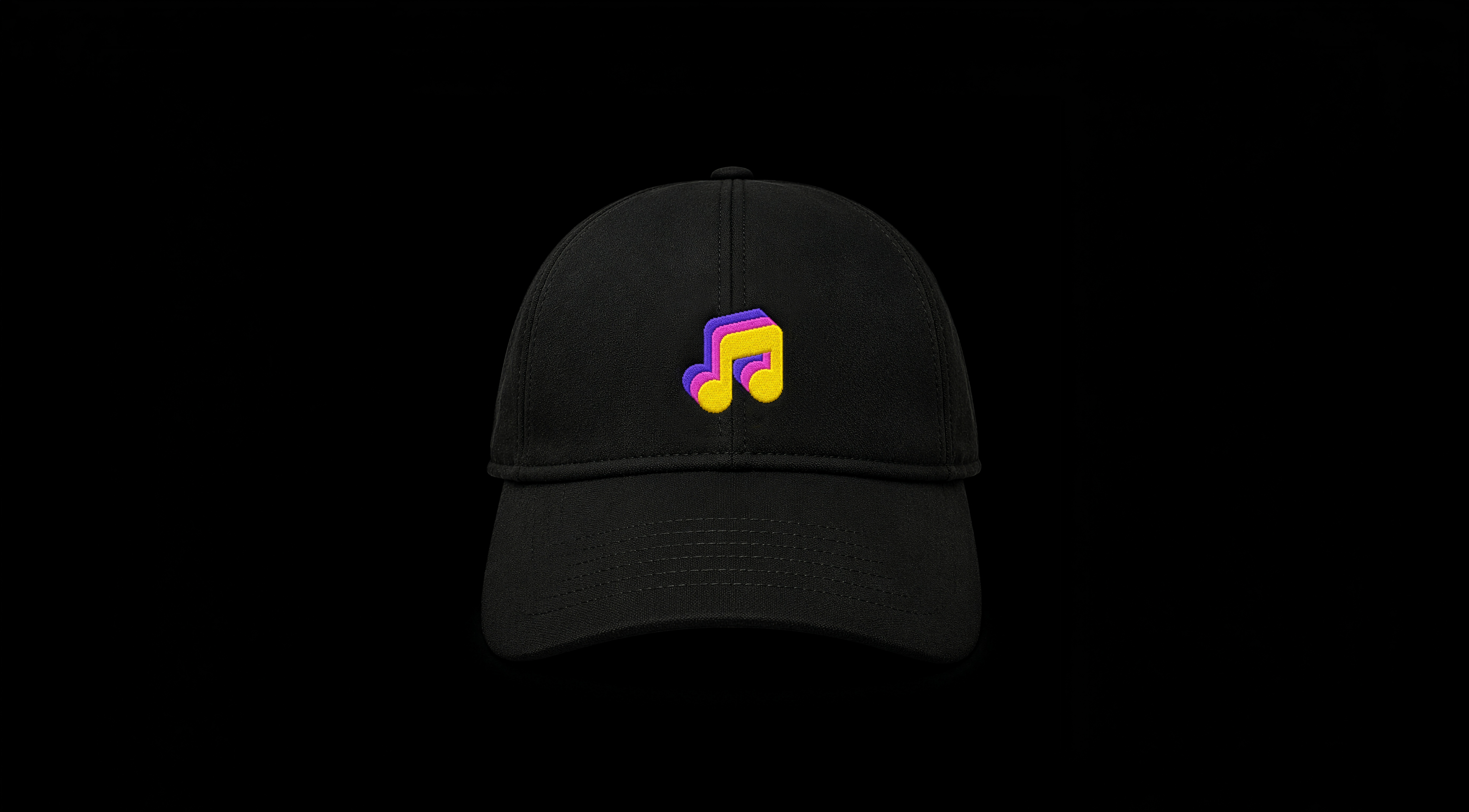 Black embroidered cap mockup