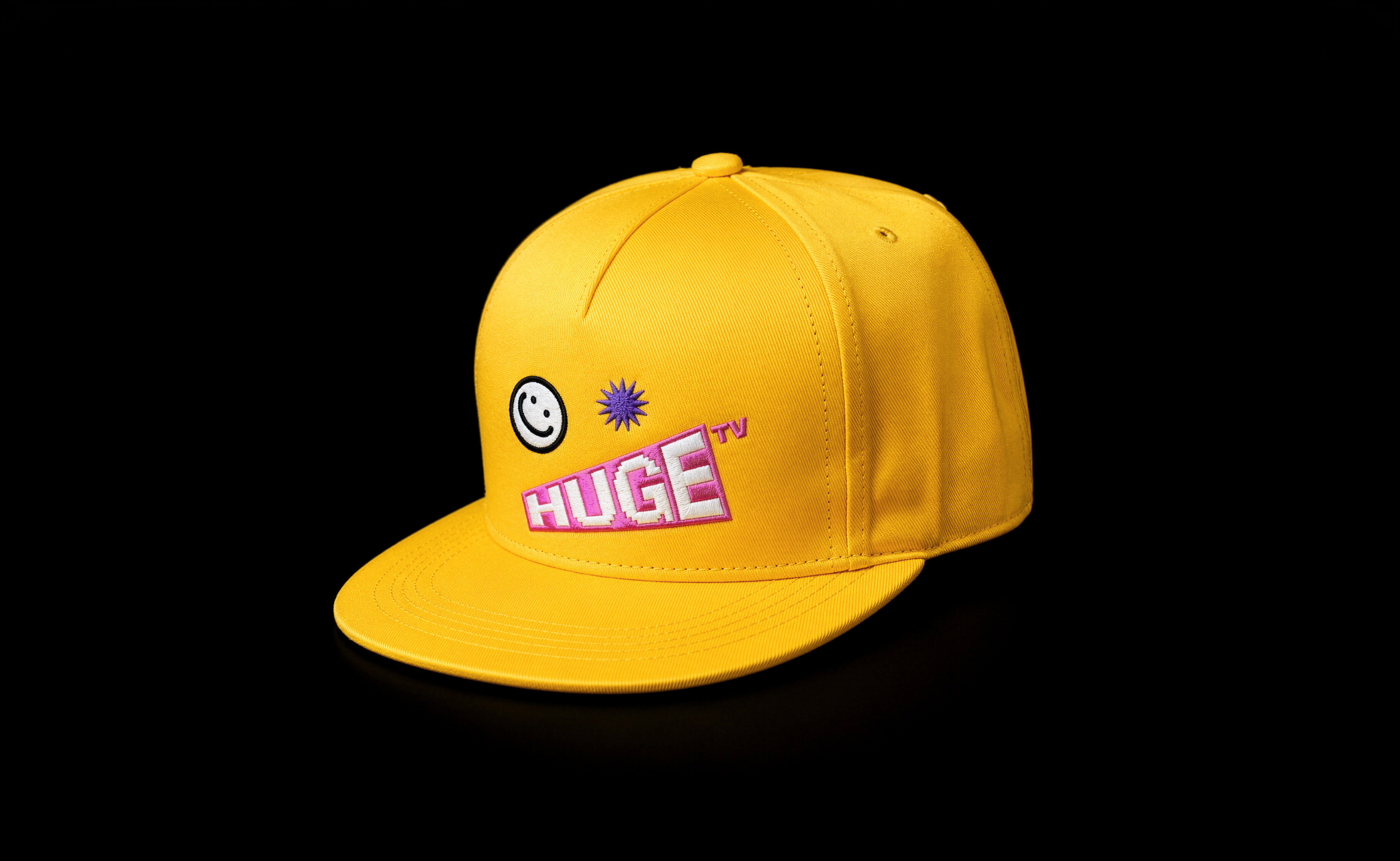Yellow embroidered cap mockup